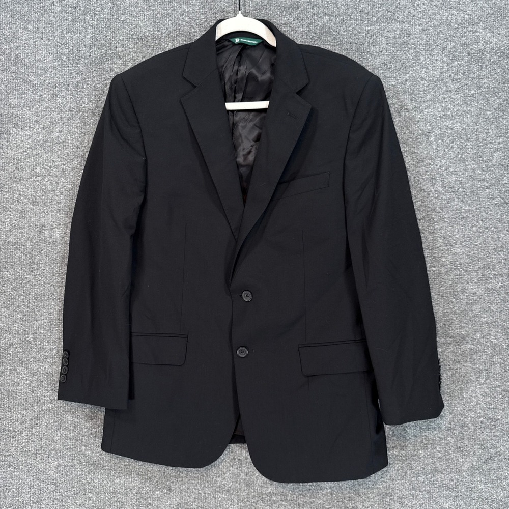 B by Brooks Brothers Blazer Men 40 Short Black Two Button Sport Coat Suit Jacket